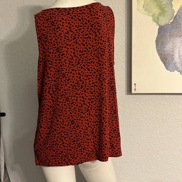 Chico’s Design Women’s Red & Black Sleeveless Top Blouse - Picture 3 of 6